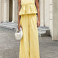 Gingham Sleeveless Top and Wide - Leg Pants Set - MegaSuperStar