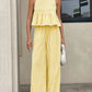 Gingham Sleeveless Top and Wide - Leg Pants Set - MegaSuperStar