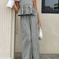 Gingham Sleeveless Top and Wide - Leg Pants Set - MegaSuperStar