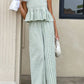 Gingham Sleeveless Top and Wide - Leg Pants Set - MegaSuperStar