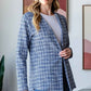 Heimish Houndstooth Blazer - Full Size Tweed Open Front Style - MegaSuperStar