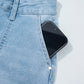 High Rise Relaxed Jeans with Barrel Cut and Patch Pockets - MegaSuperStar