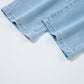 High Rise Relaxed Jeans with Barrel Cut and Patch Pockets - MegaSuperStar