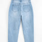 High Rise Relaxed Jeans with Barrel Cut and Patch Pockets - MegaSuperStar