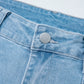 High Rise Relaxed Jeans with Barrel Cut and Patch Pockets - MegaSuperStar