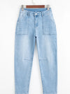 High Rise Relaxed Jeans with Barrel Cut and Patch Pockets thumbnail