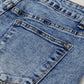 High - Waisted Wide - Leg Cuffed Jeans - MegaSuperStar