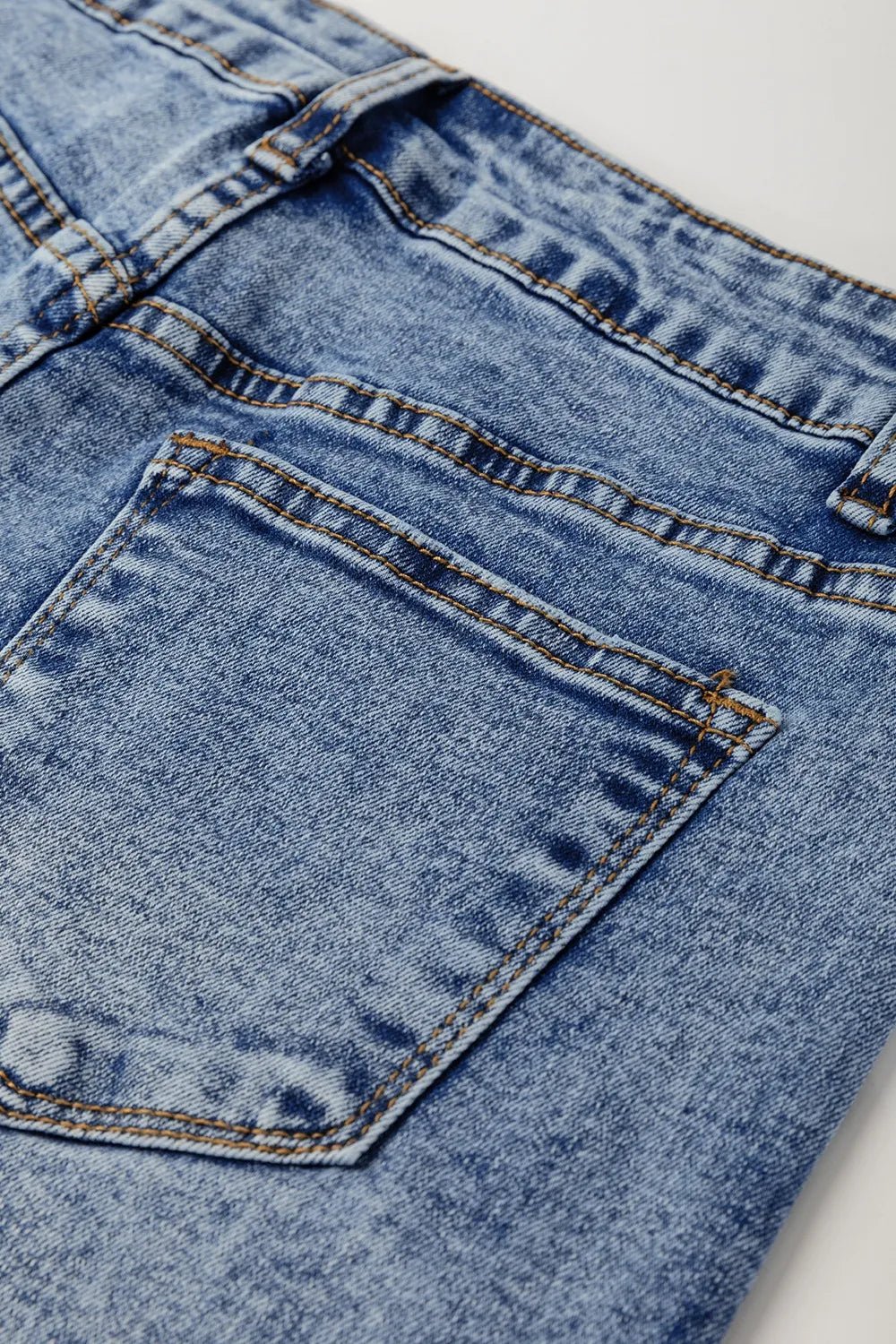 High - Waisted Wide - Leg Cuffed Jeans - MegaSuperStar