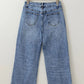 High - Waisted Wide - Leg Cuffed Jeans - MegaSuperStar
