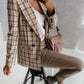 Houndstooth Double - Breasted Blazer - MegaSuperStar