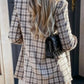 Houndstooth Double - Breasted Blazer - MegaSuperStar