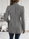 Houndstooth Blazer with Lapel Collar for Stylish Elegance thumbnail