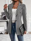 Houndstooth Blazer with Lapel Collar for Stylish Elegance thumbnail