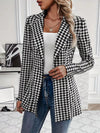 Houndstooth Blazer with Lapel Collar for Stylish Elegance thumbnail