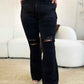 Judy Blue Distressed Flare Jeans in Full Size with High Waist Design - MegaSuperStar
