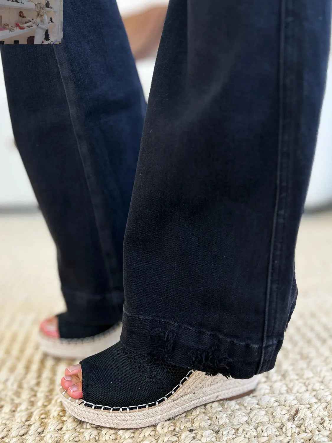 Judy Blue Distressed Flare Jeans in Full Size with High Waist Design - MegaSuperStar