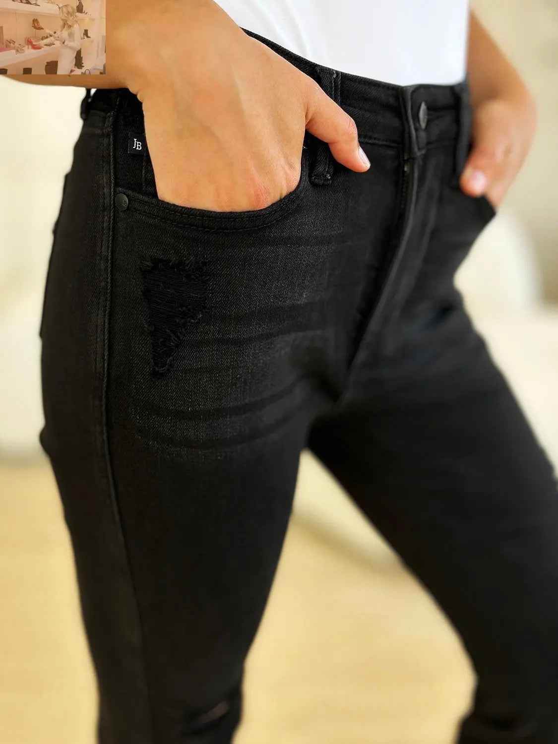Judy Blue Distressed Flare Jeans in Full Size with High Waist Design - MegaSuperStar