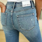 Judy Blue Distressed Jeans - Full Size Mid Rise with Destroyed Hem - MegaSuperStar
