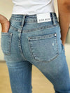 💕 Judy Blue Distressed Jeans - Full Size Mid Rise with Destroyed Hem 💕 thumbnail