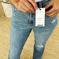Judy Blue Distressed Jeans - Full Size Mid Rise with Destroyed Hem - MegaSuperStar