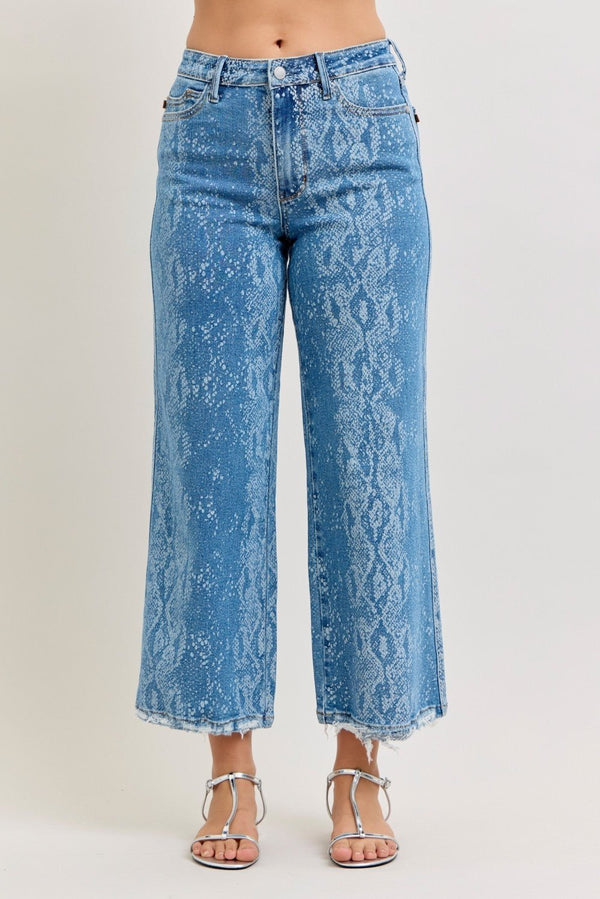 Judy Blue High Rise Jeans - Stylish and Comfortable Ankle Wide Leg Fit