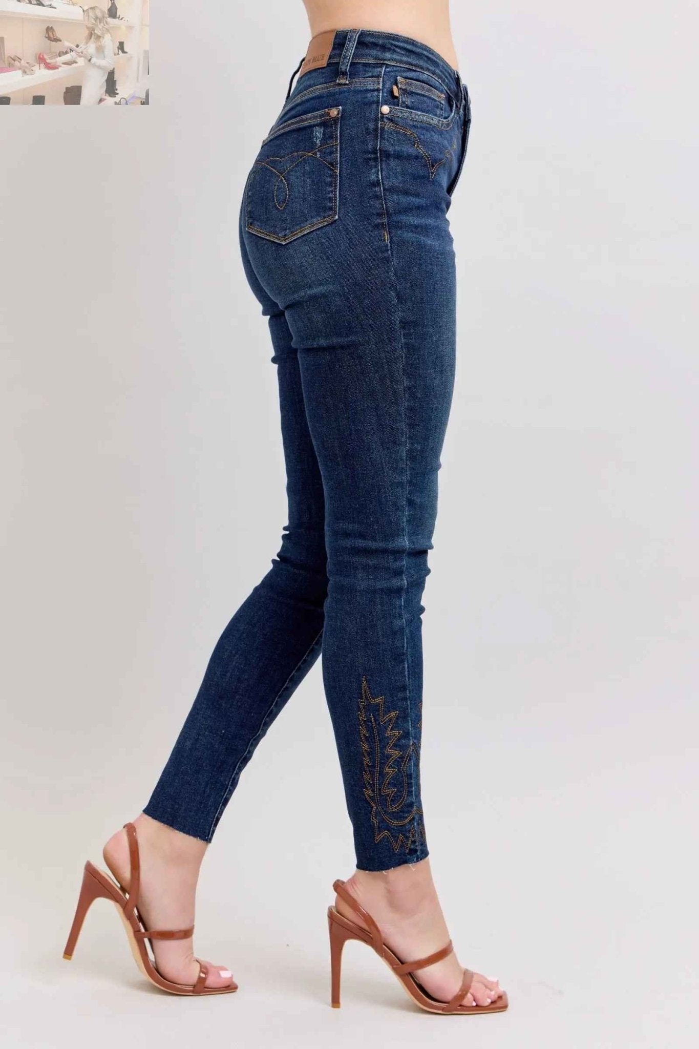 Judy Blue Plus Size Embroidered Skinny Jeans for a Stylish Fit - MegaSuperStar