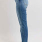Judy Blue Plus Size Mid Rise Skinny Jeans with Cuffs and Pockets - MegaSuperStar
