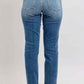 Judy Blue Plus Size Mid Rise Skinny Jeans with Cuffs and Pockets - MegaSuperStar