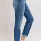 Judy Blue Plus Size Mid Rise Skinny Jeans with Cuffs and Pockets - MegaSuperStar