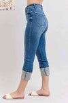 💕 Judy Blue Plus Size Skinny Cuff Capris Jeans with Pockets 💕 thumbnail