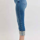 Judy Blue Plus Size Skinny Cuff Capris Jeans with Pockets - MegaSuperStar