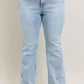 Judy Blue Plus Size Tummy Control Jeans with Vintage Wash and Side Slit Slim Boot Cut - MegaSuperStar