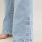 Judy Blue Plus Size Tummy Control Jeans with Vintage Wash and Side Slit Slim Boot Cut - MegaSuperStar