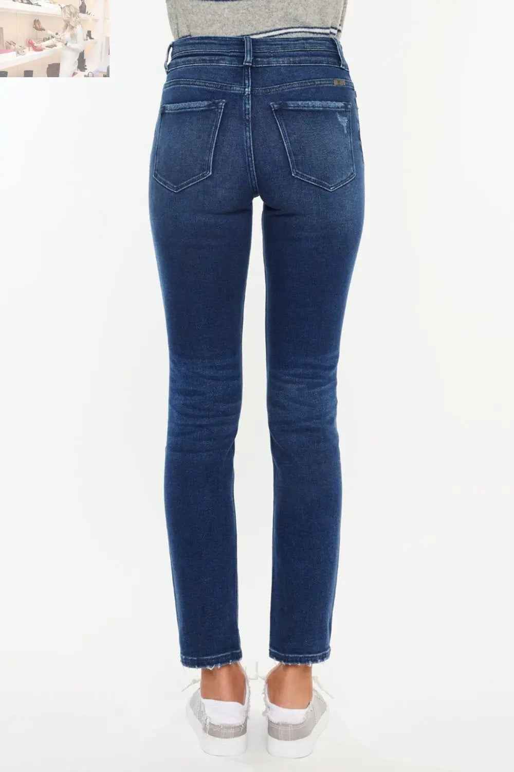 Kancan High Rise Slim Straight Jeans - MegaSuperStar