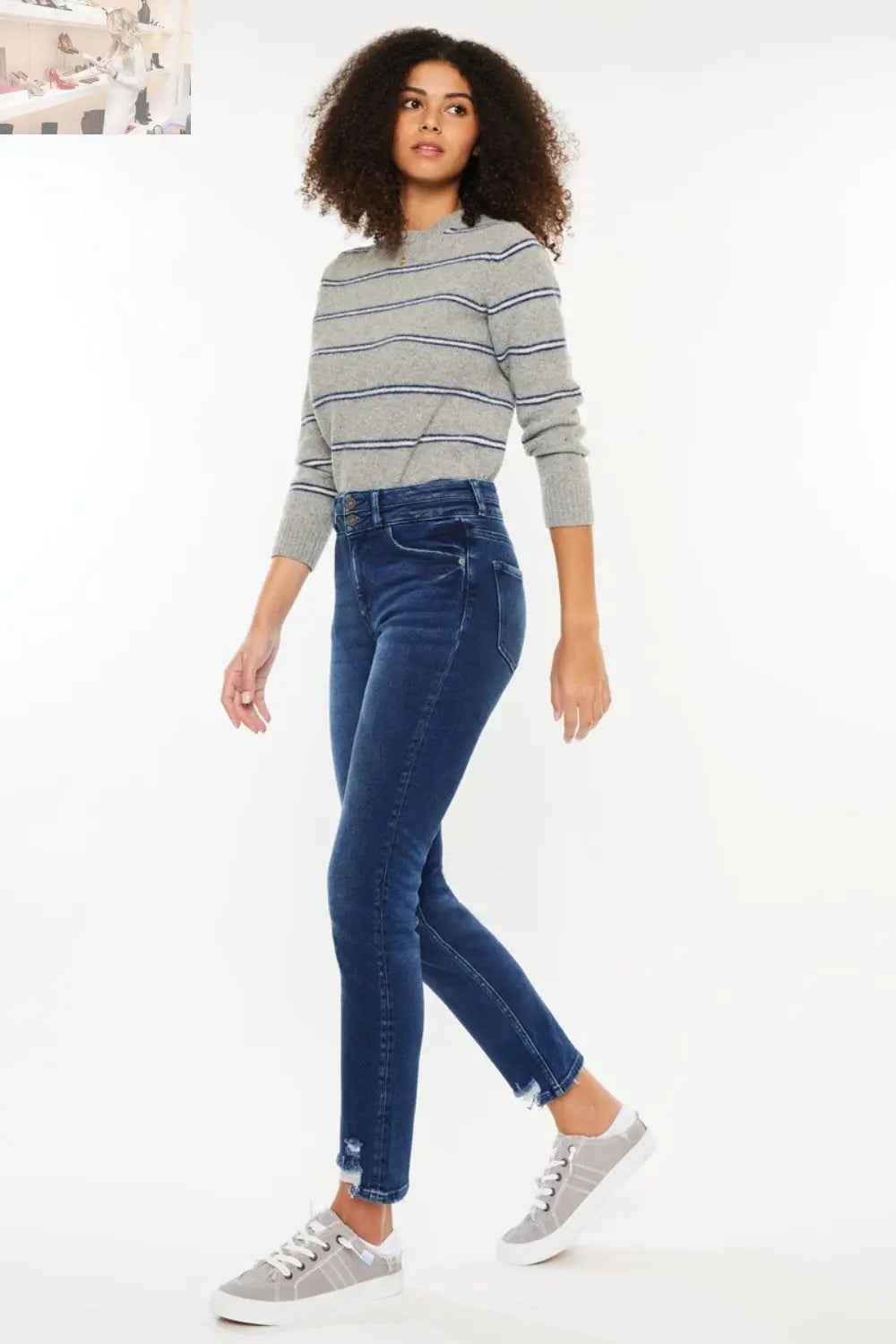 Kancan High Rise Slim Straight Jeans - MegaSuperStar