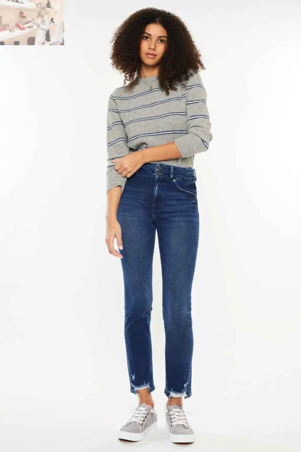 Kancan High Rise Slim Straight Jeans - MegaSuperStar
