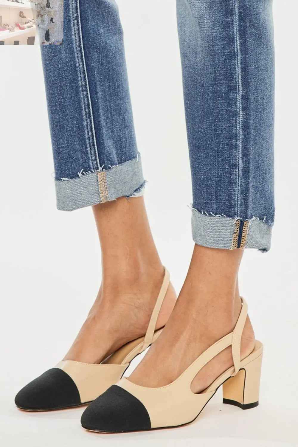 Kancan High Rise Straight Jeans - Cuffed Style for a Trendy Look - MegaSuperStar