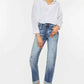 Kancan High Rise Straight Jeans - Cuffed Style for a Trendy Look - MegaSuperStar