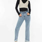 Kancan High Rise Straight Jeans with Raw Hem for Trendy Style - MegaSuperStar