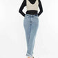Kancan High Rise Straight Jeans with Raw Hem for Trendy Style - MegaSuperStar