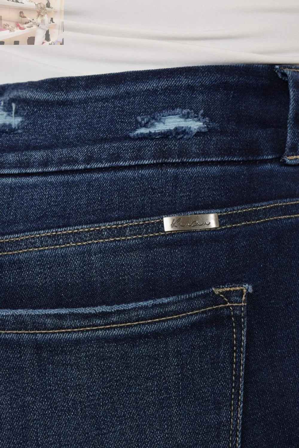 Kancan High Waist Jeans - Full Size Cat's Whiskers Raw Hem Style - MegaSuperStar