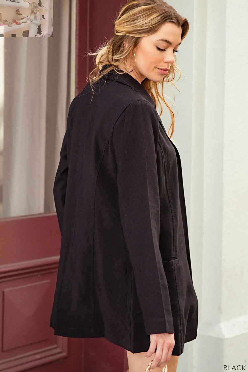 Kori America Long Sleeve Blazer - Open Front Style for Effortless Elegance - MegaSuperStar