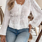 Lace Detail Balloon Sleeve Shirt - MegaSuperStar