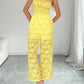 Lace Smocked Tube Jumpsuit - MegaSuperStar