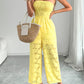Lace Smocked Tube Jumpsuit - MegaSuperStar