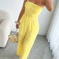 Lace Smocked Tube Jumpsuit - MegaSuperStar