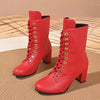 💕 Lace-Up Block Heel Boots for Stylish Comfort and Versatility 💕 thumbnail