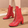 💕 Lace-Up Block Heel Boots for Stylish Comfort and Versatility 💕 thumbnail