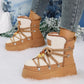 Lace - Up Platform Winter Boots - MegaSuperStar