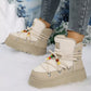 Lace - Up Platform Winter Boots - MegaSuperStar